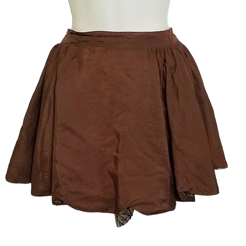 Vintage 50s Reversible Half Apron Butterfly Brown Red